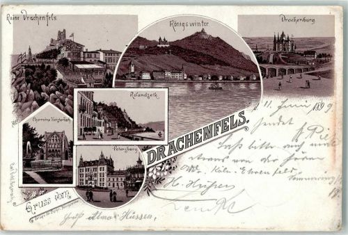 Königswinter 1899 Chorruine Heisterbach Ruine Drachenfels Petersberg Rolandseck Drachenburg