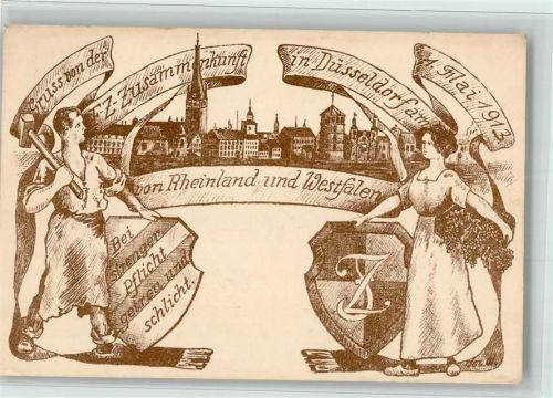 W4000 Düsseldorf FZ Zusammenkunft Rheinland Westfalen Schmied Arbeiterbewegung 1913 BOAKC