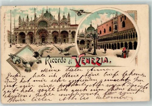 Venezia 1897 Piazza del Doge San Marco Carl Künzli Zürich Dep. No. 42