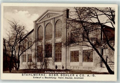 Salzburg 1915 Artillerie Werkstätte II Stahlwerke : Gebr. Böhler Entwurf Dauner Architekt Plainstr. 1