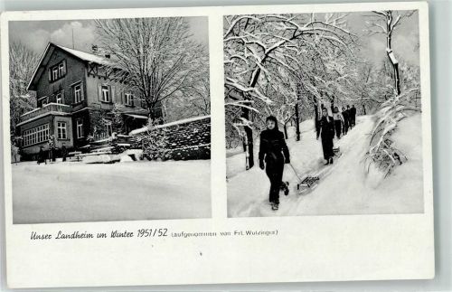 Darsberg Landheim d. Mädchen-Realgymnasiums Heidelberg Schlittenausflug Winter