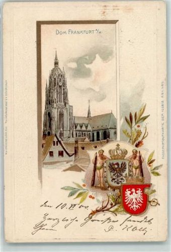 Frankfurt 1900 Dom Wappen Krone Adler Schwarz-Weiß-Rot Blau