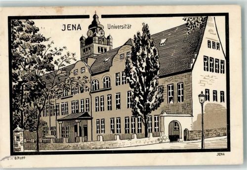 Jena 1913 Universität Litfaßsäule sign. O. Rupp