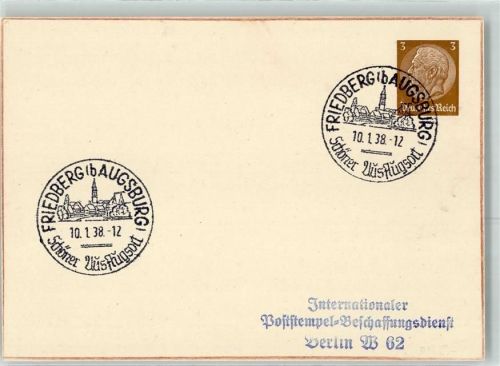 Friedberg Werbestempel Einzelfrankatur Internationaler Poststempel Beschaffungsdienst