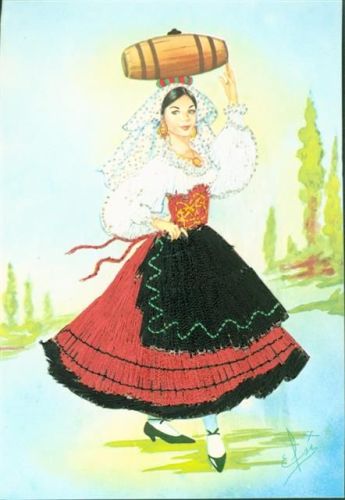 Tracht Italien Lukanien echte Stickerei