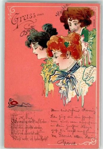 1899 Liebes Poesie Gedicht Frauen Herz
