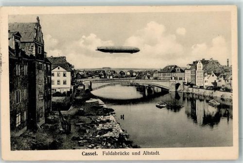 Kassel 1915 LZ 10 Schwaben Luftschiff über der Altstadt Fuldabrücke