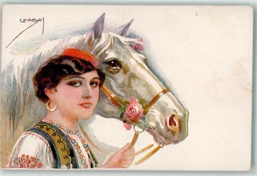 Frau mit Pferd Erkal Nr.328-4