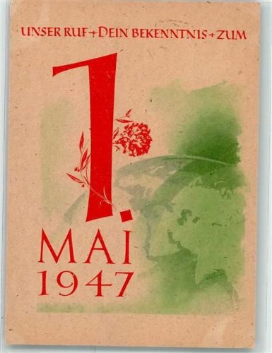 O7000 Leipzig Erinnerungskarte 1947 Sonderstempel Arbeiterbewegung