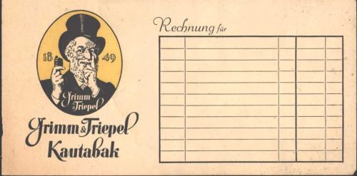 Rechnung Grimm & Triebel Kautabak
