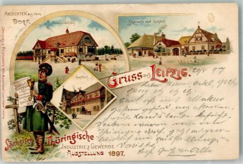Leipzig 1897 Industrie u. Gewerbe Ausstellung Gemeindehaus 1897