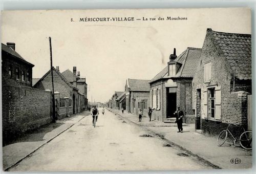 Mericourt 1912 la Rue des Mouchons Fahrrad