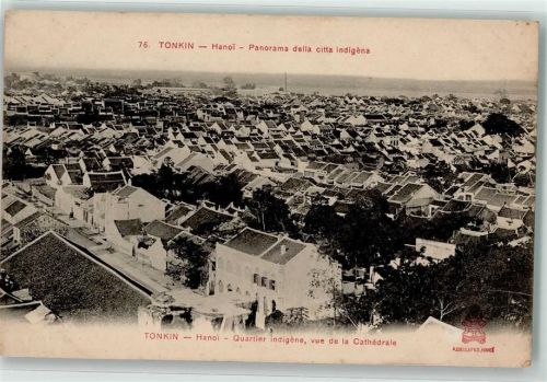 Hanoi Quartier indigene Blick zur Cathedrale