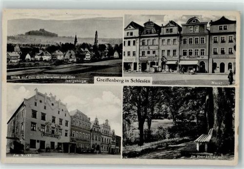 Greiffenberg 1942 Marktplatz Prenzelgarten Greiffenstein Feldpost WK II Res. Lazarett