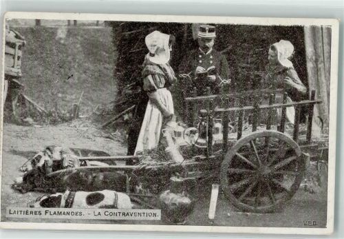 1917 Laitieres Flamandes - Contravention Polizei AK