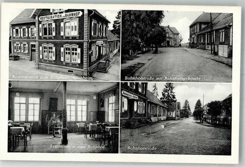 Altenheim Gasthaus zum Bahnhof Bahnhofstraße mit Bahnhofgebäude