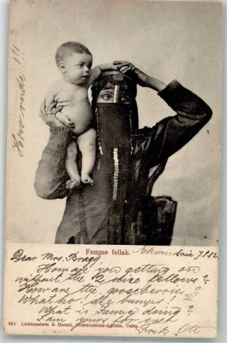 Kairo 1902 Tracht Frau mit Kind