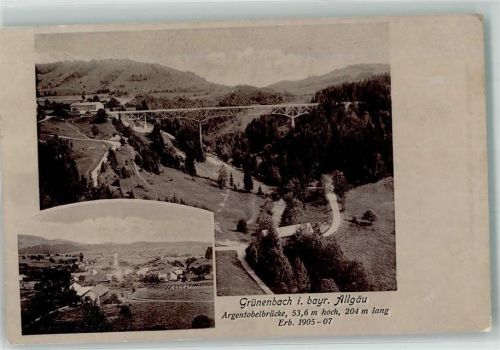 Grünenbach 1908 Argentobelbrücke