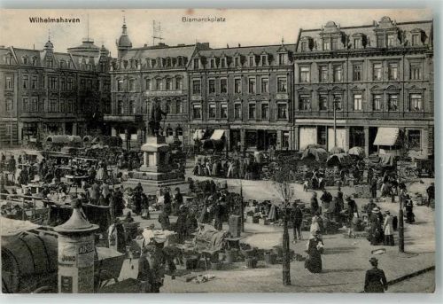 Wilhelmshaven Bismarckplstz Marktszene Litfaßsäule
