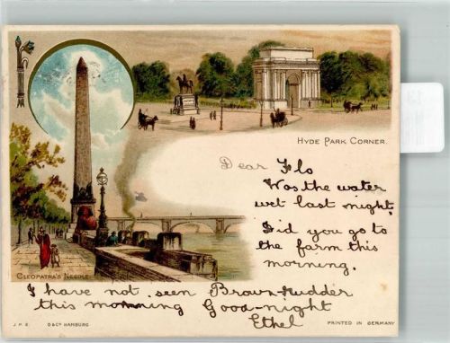 London 1902 Hyde Park Corner Denkmal Cleopatras Needle