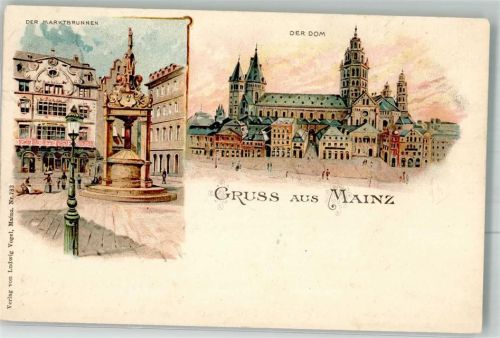 Mainz 1898 Dom Marktbrunnen