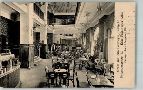Friedrichshain 1916 Gasthaus Cafe Leitmeyer Ecke Frankfurter Allee Petersburgerstraße
