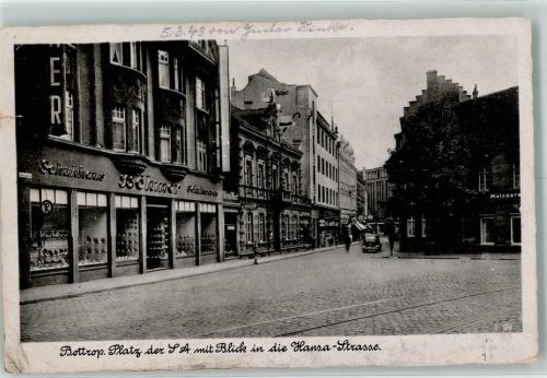 Bottrop WK II Platz der SA Hansa Straße Geschäft Schuhhaus Böhmer