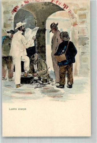 1900 - 1906 sign. R. Carl Lustra Scarpe Schuhputzer Beruf Typen