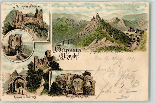 Altenahr 1896 Ruine Altenahr Eingang Niederburg Burgkapelle Vorläufer
