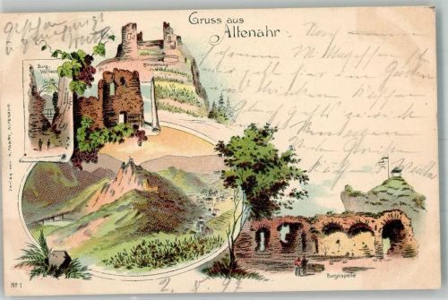 Altenahr 1897 Burgveliess Rittersprung Burhkapelle