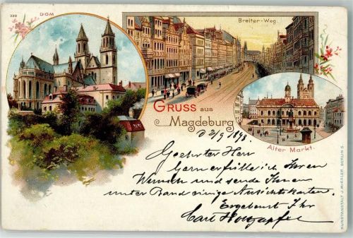 Magdeburg 1898 Dom Alter Markt Breiter Weg