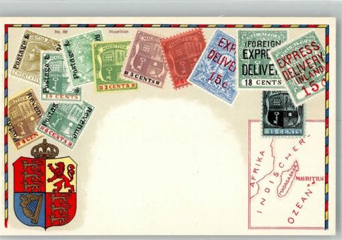 Port Louis Wappen Briefmarkenkarte