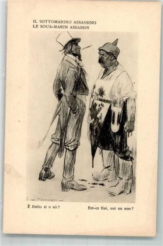 1917 sign. Raemaekers, Louis Blut triefender deutscher Soldat fragt ob es endlich erledigt ist