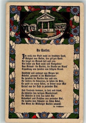 Bad Wildungen 1921 Kurort Die Quellen Gedicht von Fleischhauer