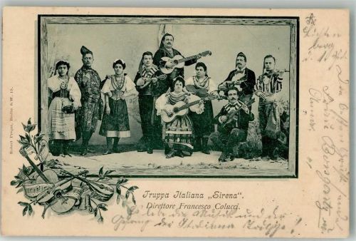 1901 Truppe Italiana Sirena Direktor F. Colucci Trachten