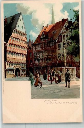 Hildesheim Marktplatz mit Knochenhauer Amtshaus Meissner u. Buch Serie 1145