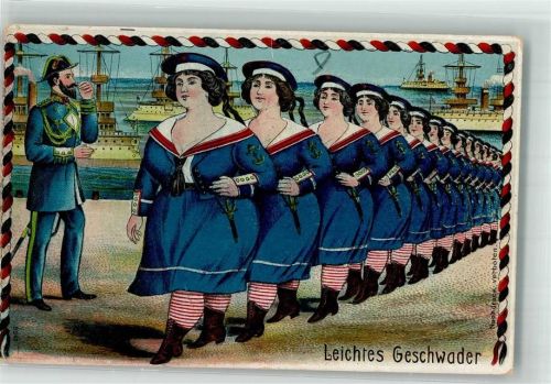 1910 Verlag S. Stern Emanzipation leichtes Geschwader Humor