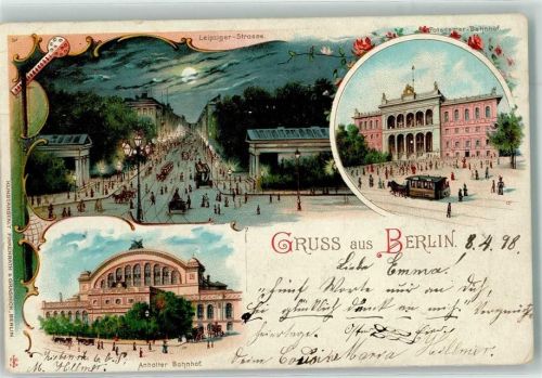 Kreuzberg 1898 Anhalter Bahnhof Potsdamer Bahnhof Leipziger-Straße