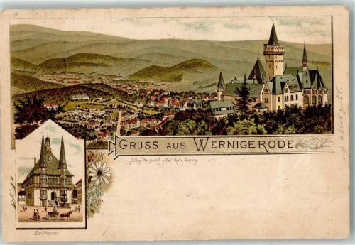Wernigerode 1893 Vorläufer Rathaus Wernigeroder Schloß