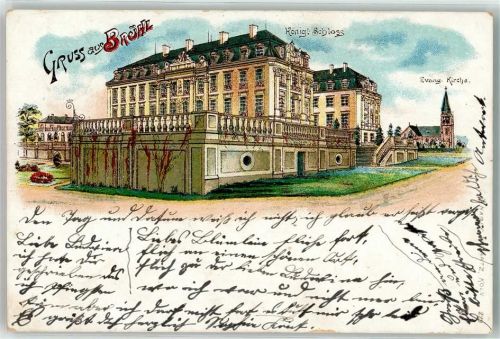 Brühl 1899 Kgl. Schloß Ev. Kirche