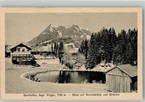 Sonthofen 1919 Blick auf Schießstätte un Grünten