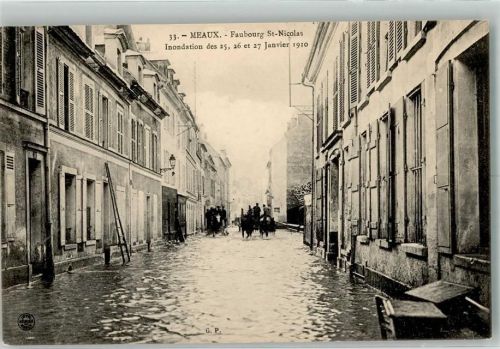 Meaux 1910 Hochwasser Faubourg St. Nicolas