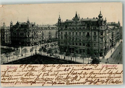 Dresden 1905 Sachsenplatz Straßenbahn