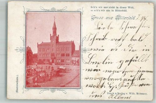 Bitterfeld 1900 Bitterfelder Rathaus Marktszene