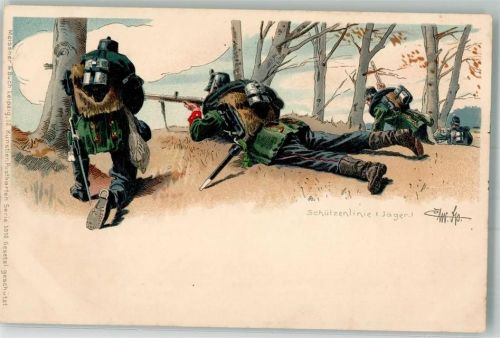 1900 Serie 1010 Militär Infanterie Schützenlinie Jäger