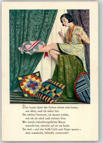 Bunte Farben Kissen Stoffe Art Deco Indanthren