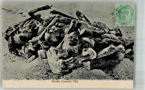 Hindu Funeral Pile Skelette Totenkopf