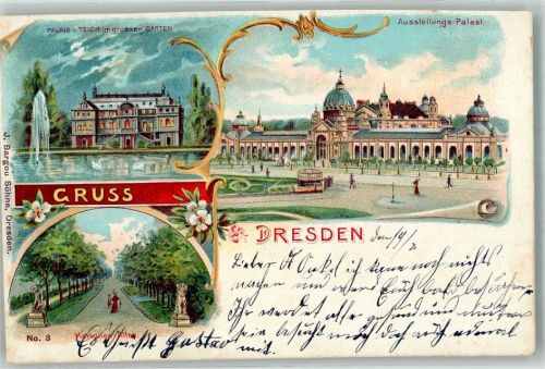 Dresden 1901 Ausstellungs Palast Herrkules Allee