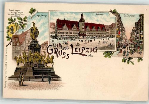 Leipzig Sieger Denkmal Rathaus Petersstraße Bruno Bürger u. Ottillie