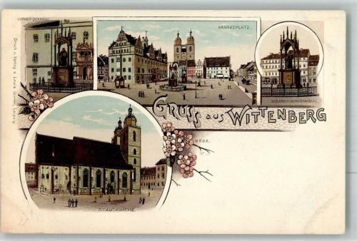 Lutherstadt Wittenberg Stadtkirche Marktplatz Luther Denkmal
